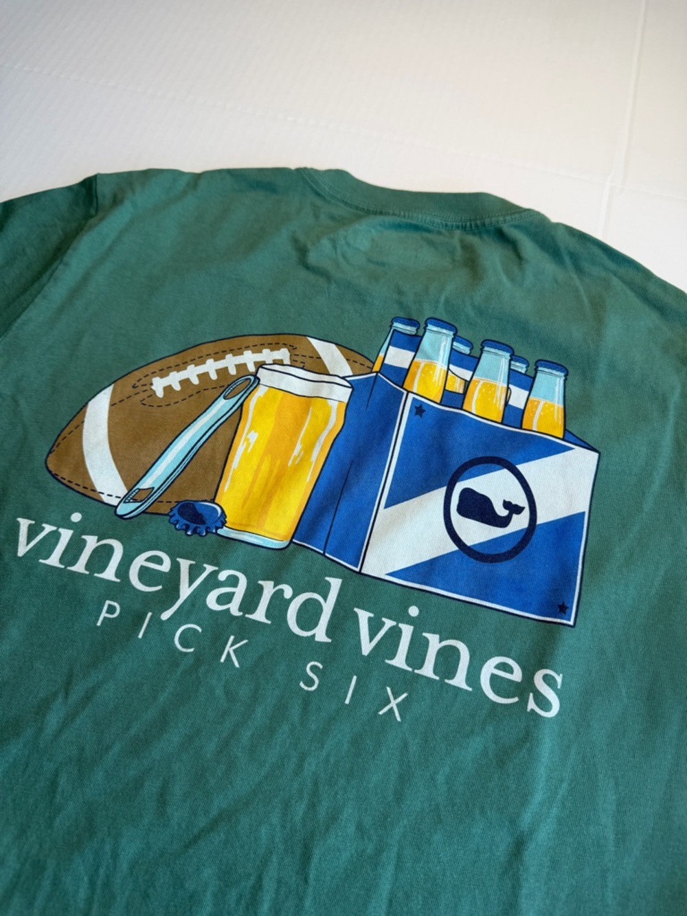 Vineyard Vines Men’s Pick Six Long-Sleeve Tee - Green - Picture 3 of 6
